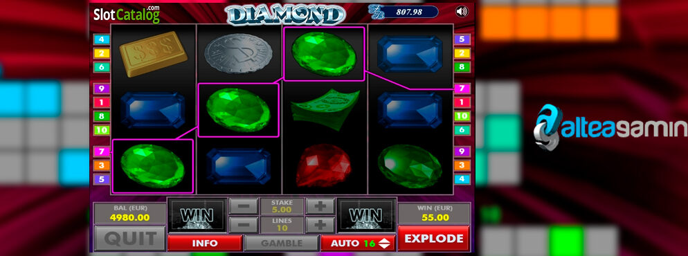 Diamonds slot for real money by AlteaGaming