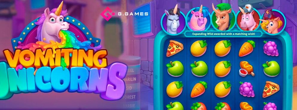 Vomiting Unicorns slot for real money by Gluck-Gamevy
