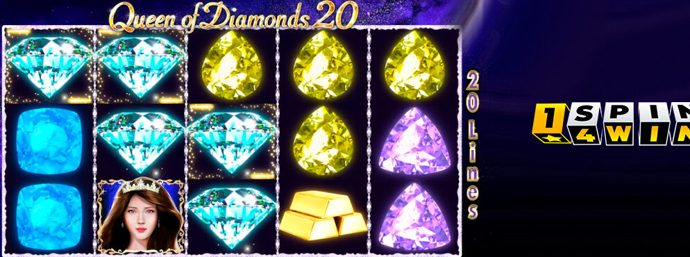 Queen of Diamonds 20 slot for real money by 1Spin4Win
